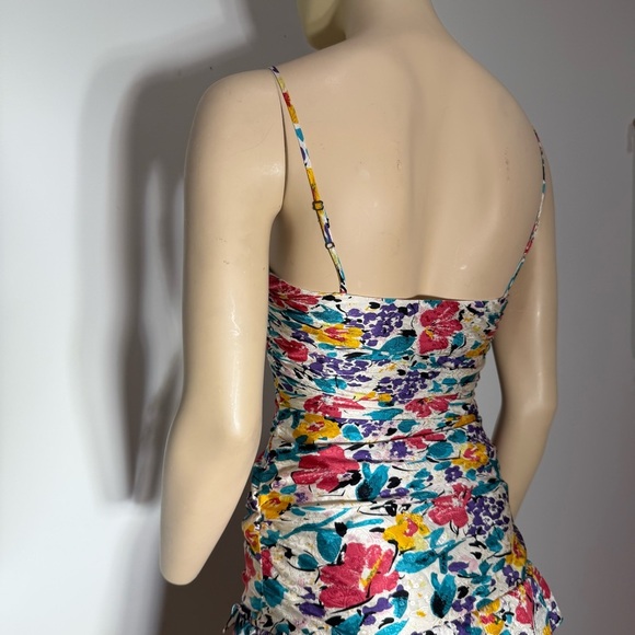 Twelfth Street by Cynthia Vincent Red Pink Bodycon Mini Dress 100% Silk Size 2 - Picture 4 of 10